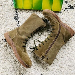 Primigi Enora Olive Green Suede Girls Boots Sz 34 EU/ 2.5 US